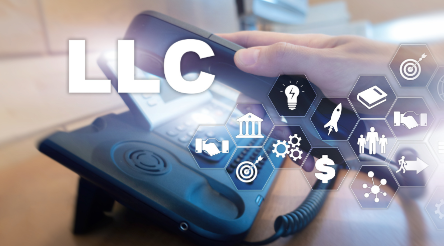 A person holding a phone with LLC in the foreground, with business icons appearing on the screen. This image represents communication and consultation related to an LLC Operating Agreement, possibly involving negotiations or legal advice on the business structure and terms of operation.